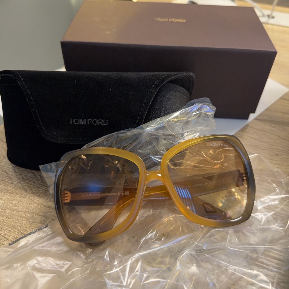 Tom Ford Light Havana/Brown Gradient 60-18-135 Sunglasses NWB $530 - Picture 3 of 8
